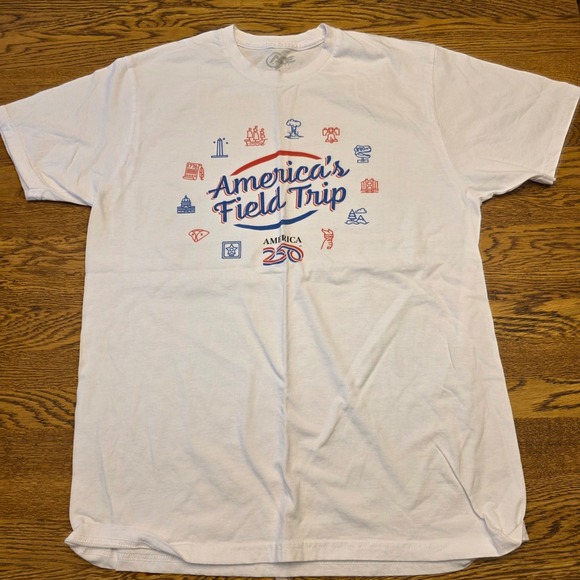 Other - Americas Field Trip‎ T Shirt White Red Blue America 250 Graphic Tee